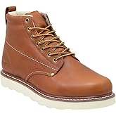 Golden Fox Work Boots Men's 6" Plain Toe Wedge Boot for Construction, Lightweight Comfortable Outsole