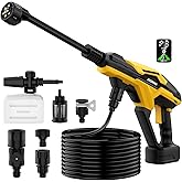 Cordless Pressure Washer for Dewalt 20V Battery, 800 PSI Portable Handheld Power Washer with Brushless Motor, 6-in-1 Nozzle,