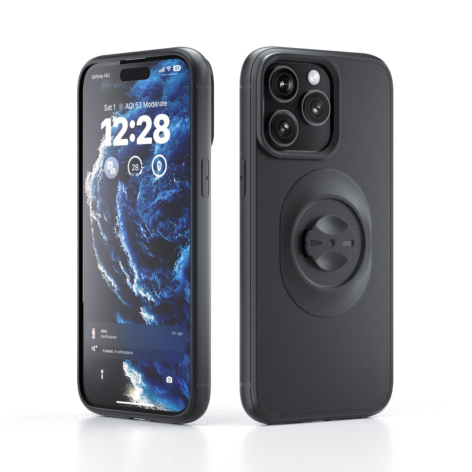 FASTAND Bike Phone Case – Compatible with iPhone 14 Pro, Slim Shockproof Cover with Secure Lock-in Design, Fits Quarter-Turn Mounts Using Garmin-Style Interface Black