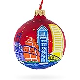 Jacksonville, Florida, USA Glass Christmas Ornament 3.25 Inches