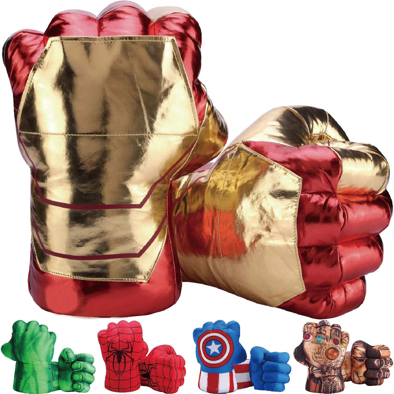 Toydaze Iron Man Hands Ironman Gloves for Kids, Iron Man Fists Soft Plush Stuffed Toys, Accessories to Iron Man Costume, Helmet, Mask, 1 Pair: Toys & Games