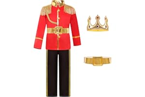 Dormstop Boys Prince Charming Costume Kids Royal Prince Dress Up for Cosplay Fairytale Ball Halloween Birthday Party Outfit