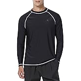 Mens Rash Guard UPF 50+ Swim Shirts UV Sun Protection T-Shirt Quick Dry Long Sleeve Beach Shirts for Fishing