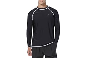KPSUN Mens Rash Guard UPF 50+ Swim Shirts UV Sun Protection T-Shirt Quick Dry Long Sleeve Beach Shirts for Fishing