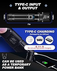 Victoper Rechargeable Flashlight, High Lumens Super