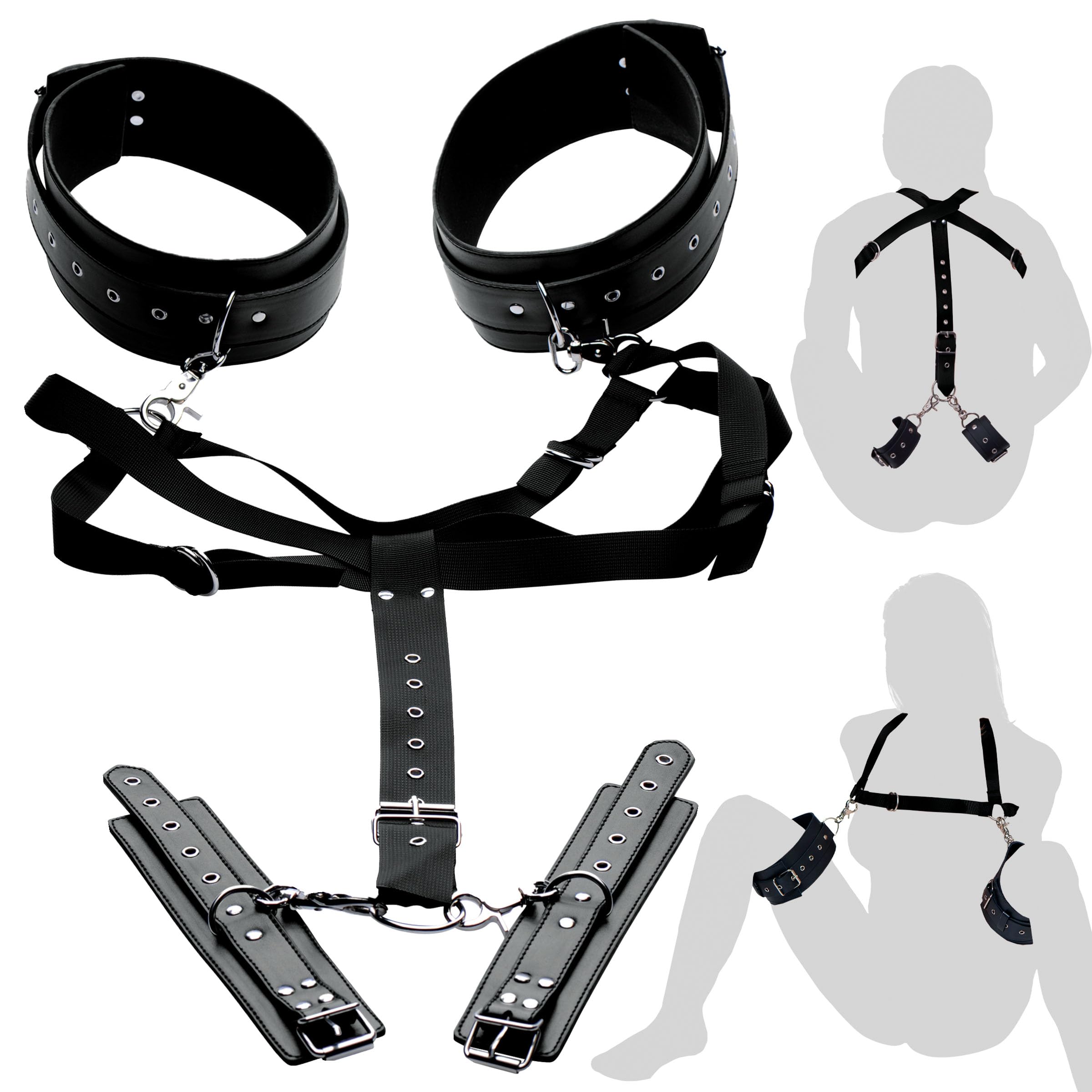 Acquire Easy Access Thigh Harness with Wrist Cuffs