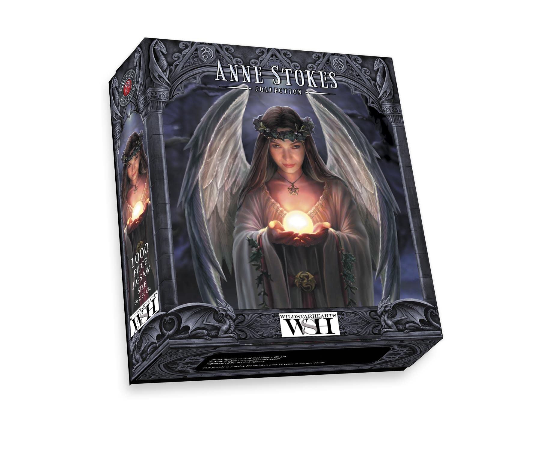 Yule Angel 1000 Piece Jigsaw Puzzle, Anne Stokes Artwork Gothic Occult Dark Fantasy Print (Includes Poster Puzzle Guide)…