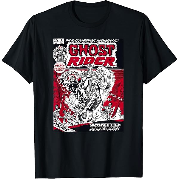 Amazon.com: Marvel Ghost Rider Vintage Motorcycle Comic Icon T