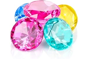 MARFOREVER Extra Large Diving Gems Pool Toys, 60 MM Extra Big Diamond Pastel Pirate Treasure Gem Huge Acrylic Diamond Pool Gems Set for Summer Swimming Party Favors Boy Girls Dive Toy Training Gift
