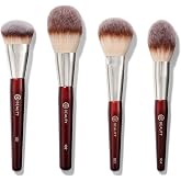 BK BEAUTY Essentials Face Brush Set, 4 Vegan Cruelty-Free Brushes | Includes 101 Contoured Foundation and 104 Tapered Powder for foundation, blush, bronzer and contour.