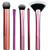 Real Techniques Artist Essentials Makeup Brush Set, For Foundation, Blush, Highlighter, Eyeshadow, & Liner, Professional Makeup Tools, Synthetic Bristles, Vegan & Cruelty-Free, 5 Piece Set
