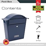 Burg-Wächter Classic MB01MB Midnight Blue Wall Mounted Post Box 36x37x13 cm view 3