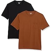 鶹 Essentials Mens T-Shirt Regular-Fit Short-Sleeve Crewneck Pocket