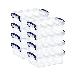 Superio Clear Storage Bins with Lids, 1.25 Quart