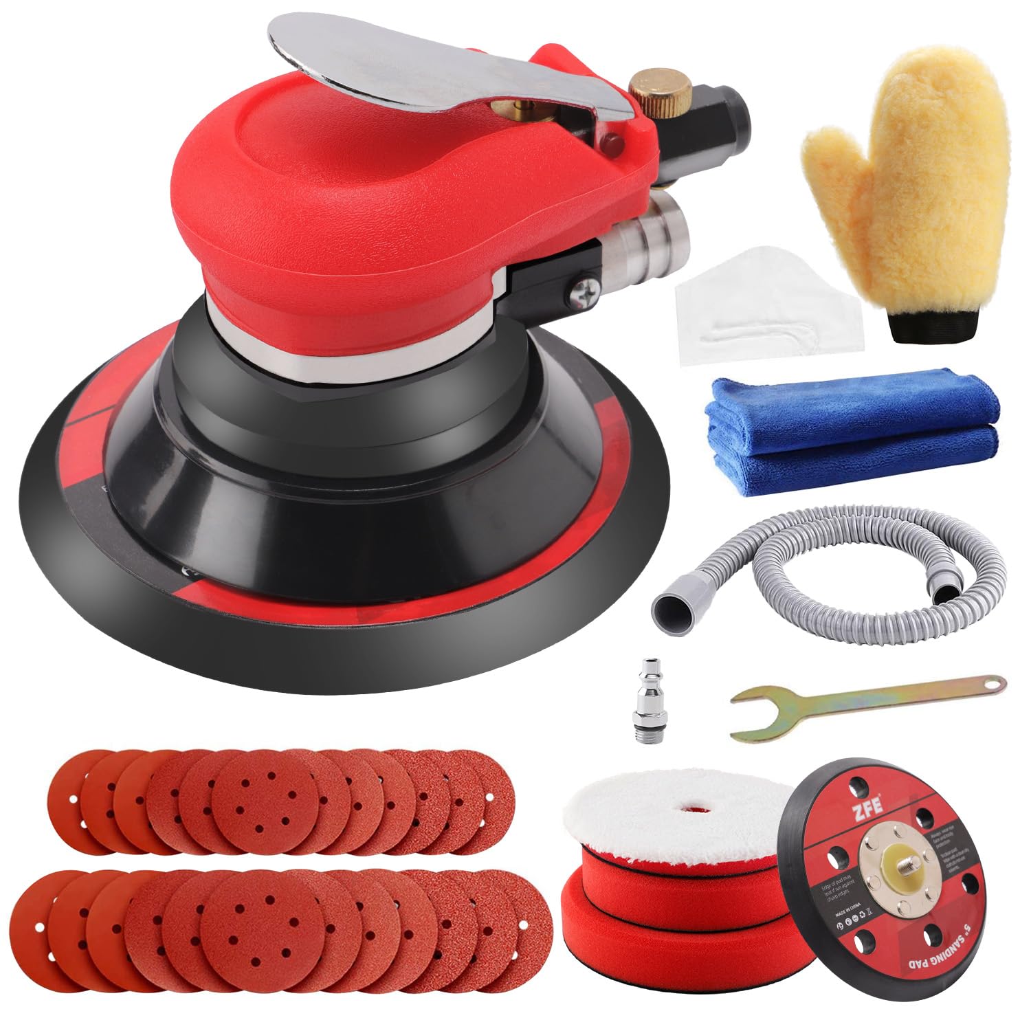 ZFE Random Orbital Sander 5" & 6" Pneumatic Palm