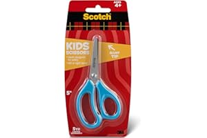 Scotch 5" Blunt Kid Scissors, Ideal for School and At-Home Crafting Projects (1441B) (Color may vary)