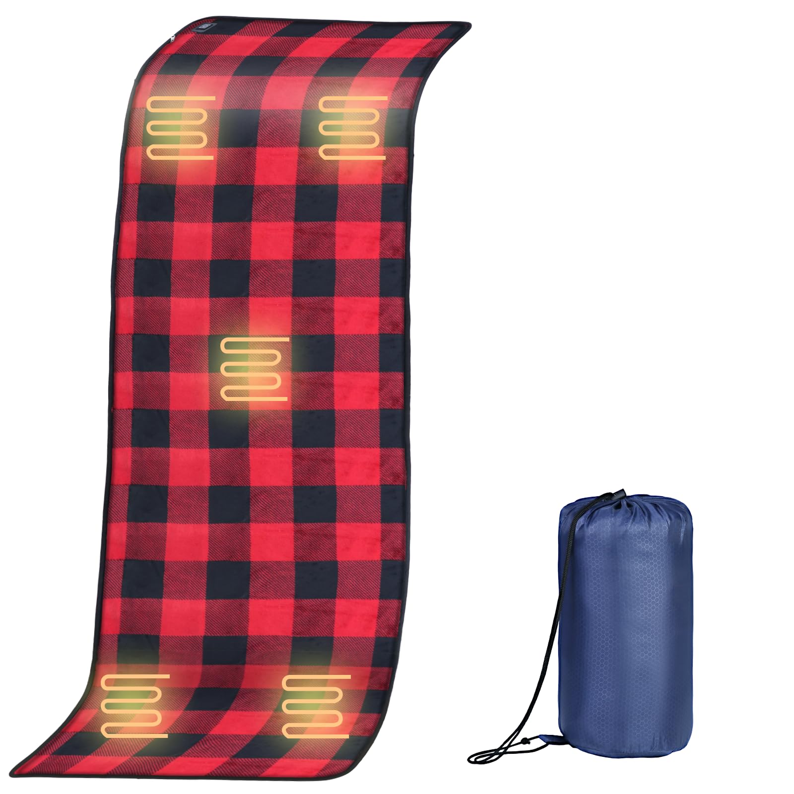 Photo 1 of tuphen Heated Sleeping Bag Pad - 3 Adjustable Temperature Levels with 5 Heating Zones, Electric Sleeping Bag Liner Heater for Cold Weather Camping Backpacking or Hiking, Multi USB Power Supported