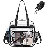 MOONBABY Clear Bag for Stadium Events, Clear Transparent Tote Bag with Detachable Strap for Sports, Concert, Work,Travel