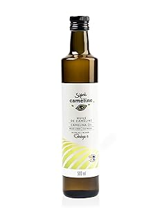 Award Winning Gourmet Camelina Oil 500 ml, Plant Based Oil, Cold Pressed, High Smoke Point Frying Oil, Perfect For High Temperature Cooking, Grilling, Frying. Olive Oil Substitutes.