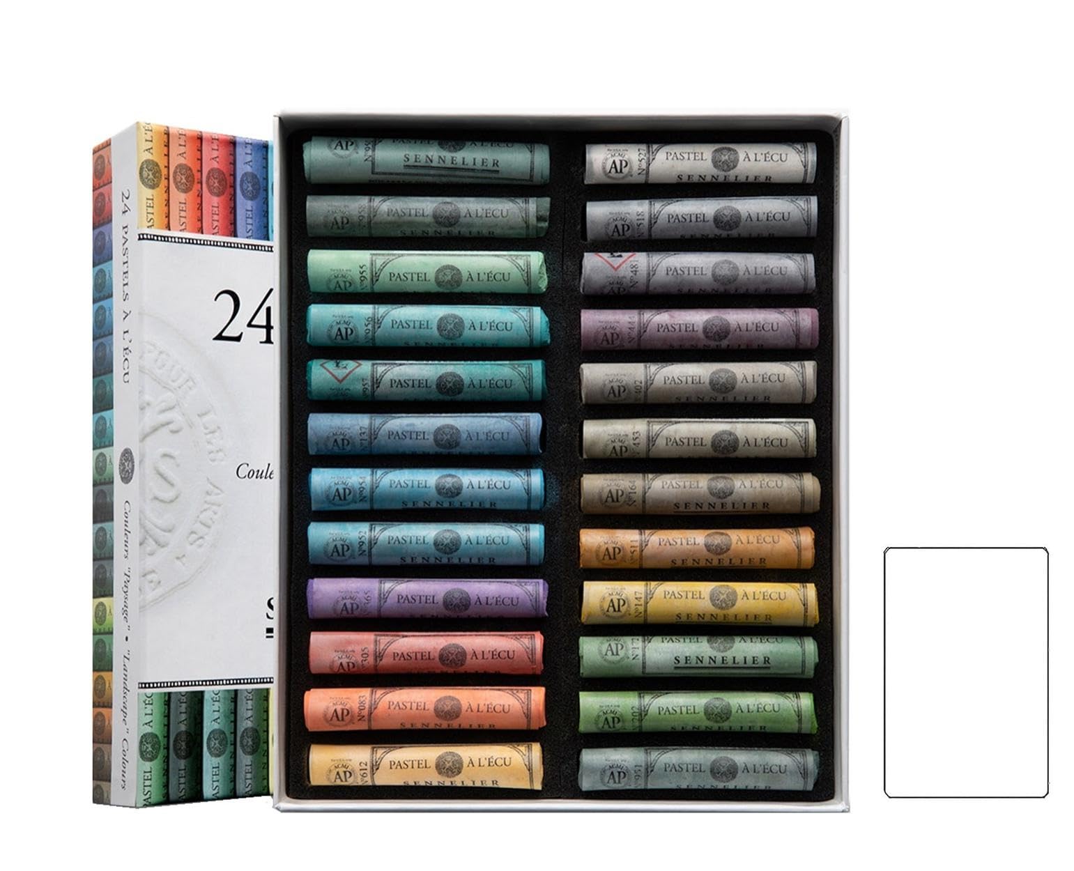 Sennelier Set of Dry Pastels 24 Soft Landscape Pastels with Extra Fine Pastel and 1 Postcards