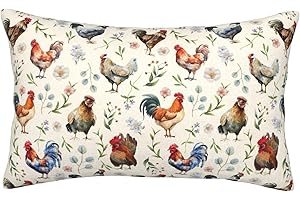 NMBVCXZ Cozy Cute Chicken Pillow Cases 20"x30", Standard Size Pillow Covers with Hidden Zipper, Soft Decorative Pillow Protectors for Bed, Sofa, Car, Kids Room