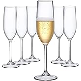 Amazing Abby - Crystal - 8-Ounce Unbreakable Tritan Champagne Flutes (Set of 6), Plastic Wine Glasses, Reusable, BPA-Free, Dishwasher-Safe, Perfect for Poolside, Outdoors, Camping, Picnic, and More