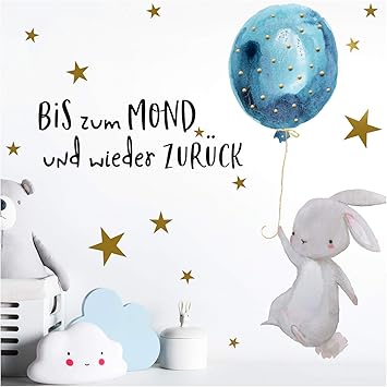 Little Deco Kinder Wandtattoo Hase Zitat Bis Zum Mond I A4 21 X 29 7 Cm I Luftballon Kinderbilder Wanddeko Babyzimmer Junge Wandaufkleber Kinderzimmer Baby Dl161 Amazon De Kuche Haushalt
