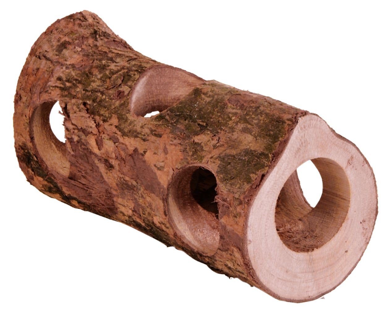 TRIXIE Natural Living tube tunnel, bark wood, ø 7 × 30 cm, 6131, 100% natural materials, without resin channels
