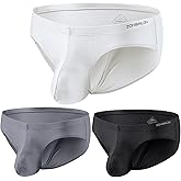 ZONBAILON Mens Sexy Silk Underwear Pack Bulge Enhancing Pouch Stretch Bikini Briefs for Straight Men M L XL 2XL 3XL