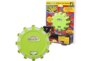 Lizard Flare Flameless LED Road Flares, As Seen On TV Magnetic Safety Flares for Emergency Kit for Vehicles, 15 LED Lights with 9 Safety Modes, DOT Compliant, 1 Count, Holiday Gift