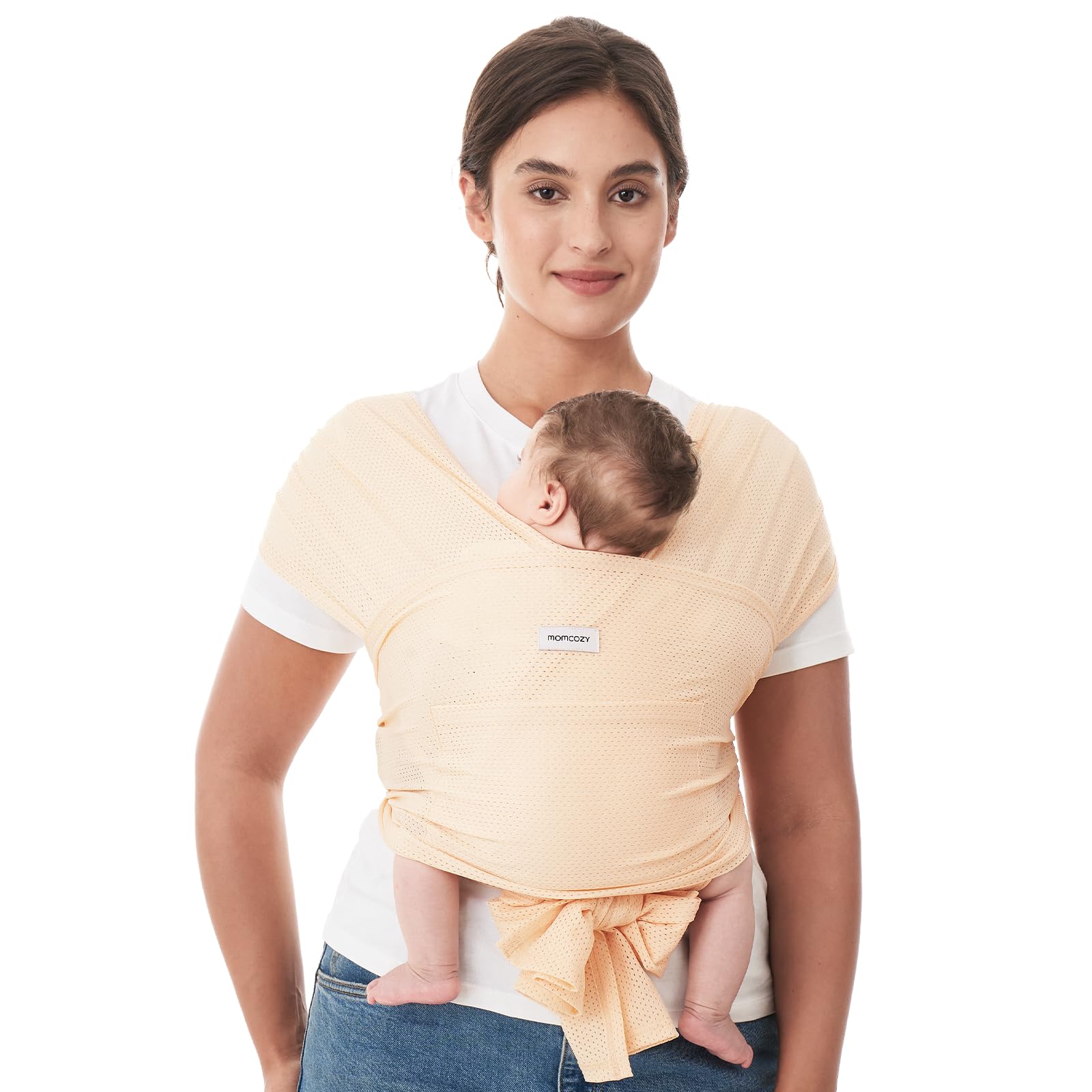 Photo 1 of Momcozy Baby Carrier AirMesh - The Perfect Summer Sling for Newborns to Toddler 8-35 lbs - Cooling Fabric Baby Wrap, Lightweight, Ergonomic, and Easy to Wear, Light Beige