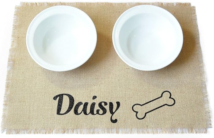 personalised dog bowl mat