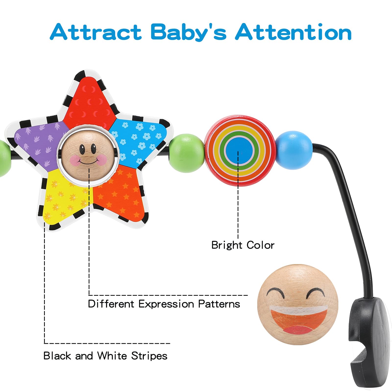 iGRATENS Baby Bjorn Bouncer Toy Bar, Toy for Baby Bouncer Soft & Bliss, Easy to Attach and Remove, Child-Friendly Materials, Exciting Design for Curious Babies, Colorful