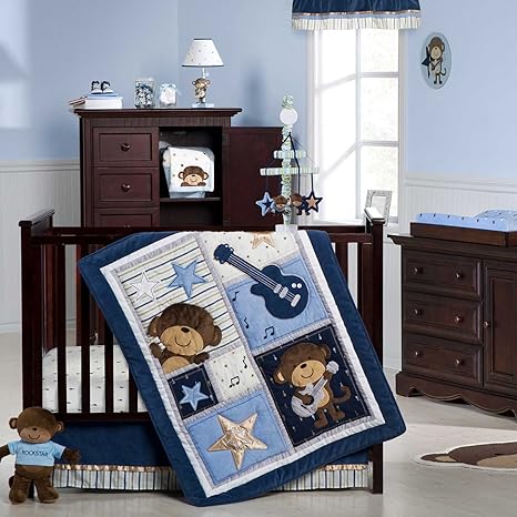 rockstar monkey crib bedding