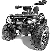 KerryYoo SAT5 24V 2 Seater Kids ATV, Electric 4 Wheeler with Soft Start System, Bluetooth Music, LED Headlights, Spring Shock