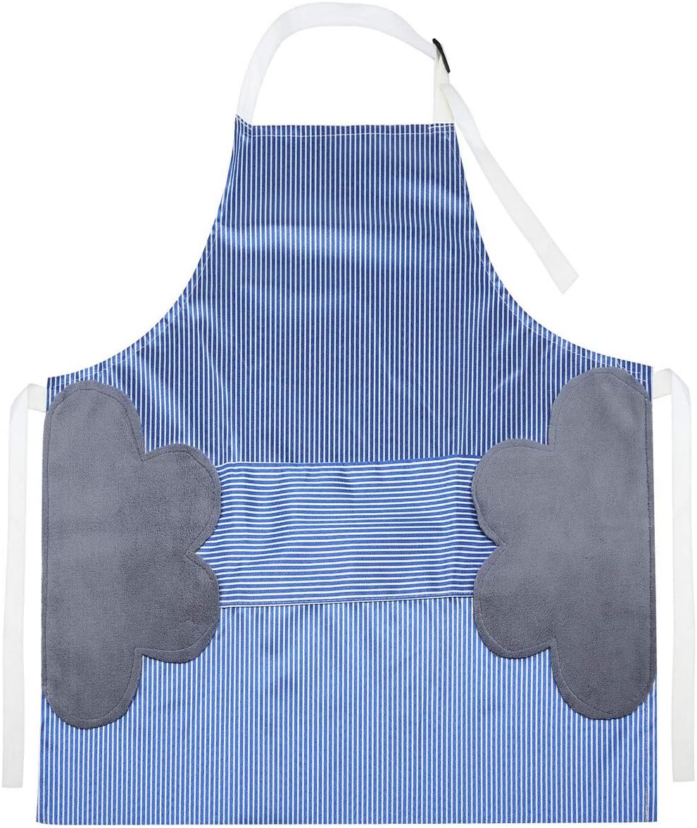 LEPO Schürze mit Taschen,Wasserdicht Kochschürze mit Handtuch Design,Verstellbarem Küchenschürze, Grillschürze, latzschürze für Frauen Männer Einfach zu Reinigen