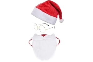 choyaxo Santa Costume Accessory Including Christmas Hat Face Mask glasses for Men Women Christmas Cosplay Dress up