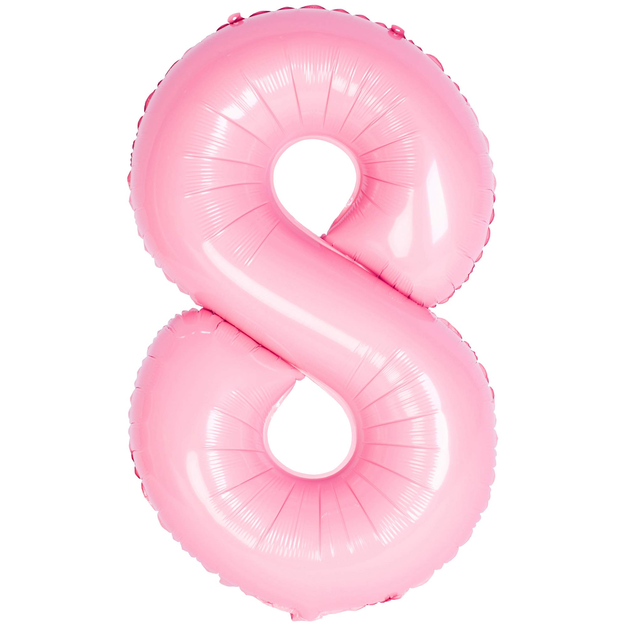 Pink 8 Balloons 40 Inch Tiffany Pink Large Numbers 0 to 9 Birthday Party Decorations Helium Foil Mylar Big Number Balloon Digital 8