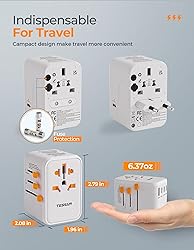 TESSAN Universal Travel Adapter, GaN 65W