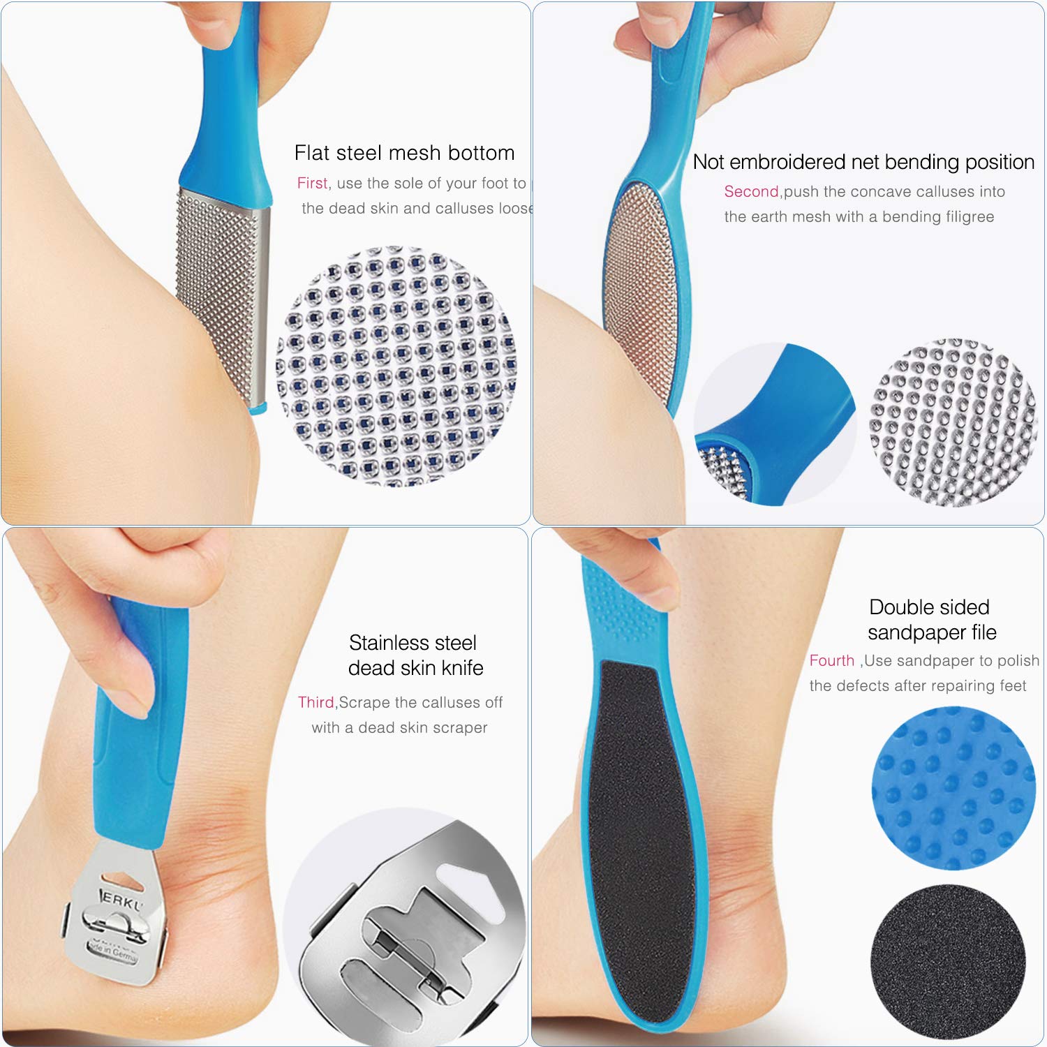 Professional Pedicure Tools Kit 20 in 1, Foot Care Kit Stainless Steel Foot Rasp Foot Peel and Callus Clean Foot Dead Skin Tool Set, Nail Toenail Clipper Foot Care Kit for Women Men Salon or Home : Beauty