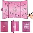 Crenics Sweet 16 Birthday Decorations, Creative Hot Pink 16th Birthday Guest Book Alternative, Large 16th Birthday Signature Book 12" x 18", Great 16 Years Old Birthday Gifts for Girls