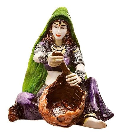 Karigaari India Lady with Tokri (Best for Home Decoration/Office Decoration)