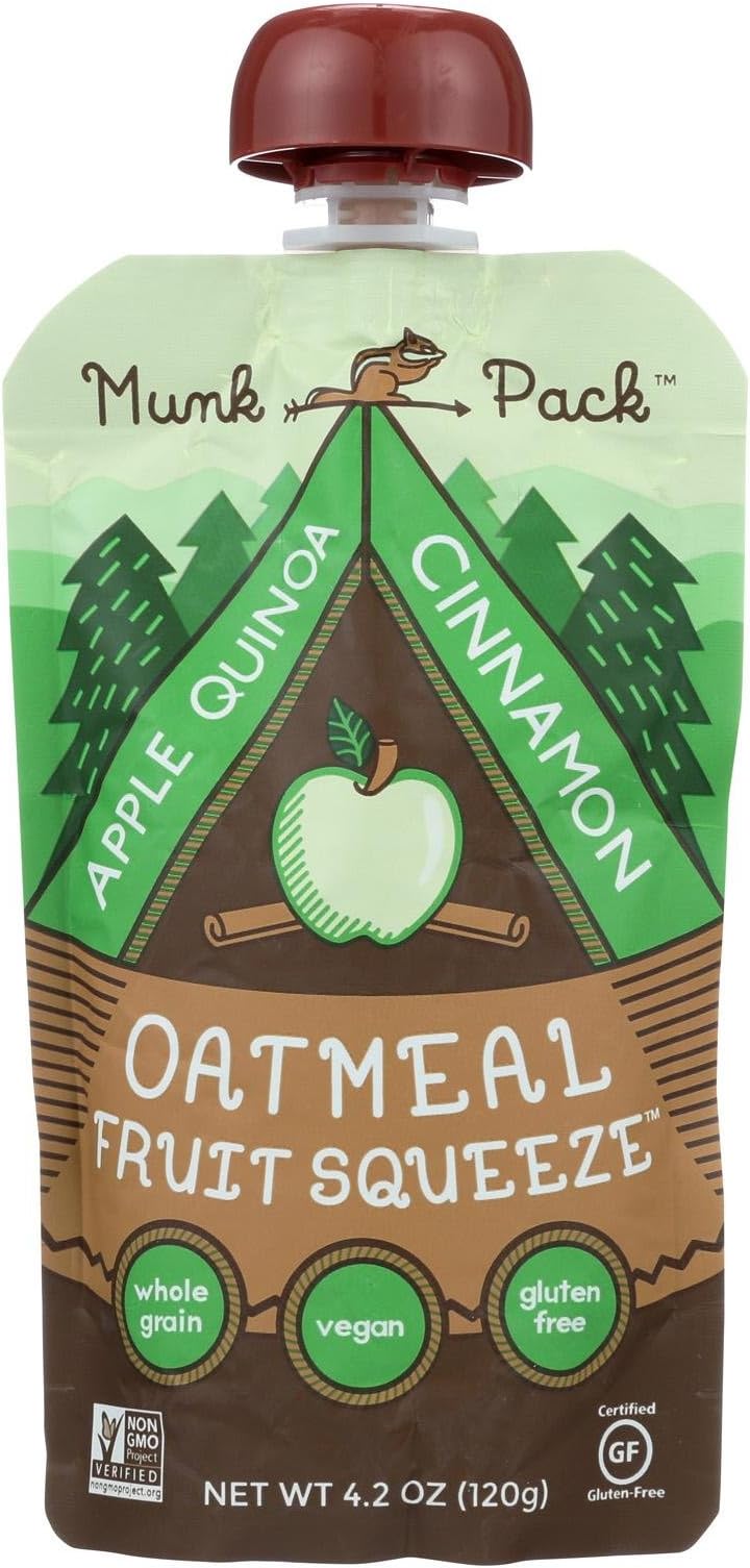 Munk Pack Oatmeal Fruit Squeeze | Maple Pear Quinoa, Ready-to-Eat Oatmeal On The Go, 4.2 oz (1)