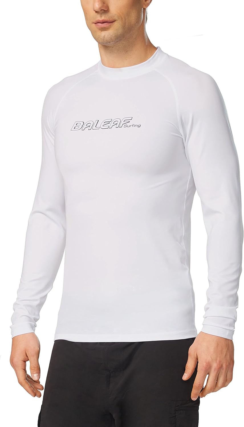 BALEAF Men's Long Sleeve Rashguard Sun Protective Swim Shirt UPF 50+: Clothing