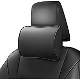 NETSEY Car Headrest Pillow, Soft Memory Foam Car Neck Pillow with Adjustable Strap, Removable Breathable Cover for Long Drives & Office (Black, Pack of 1)