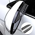 Couslcd 2PCS Rearview Mirror Rain Visor Guard, Carbon Fiber Mirror Rain-Proof Sun Visor Side,Rainproof Waterproof Auto Rearview Mirror Cover Accessories, Universal for SUV, Truck, RV (Black)