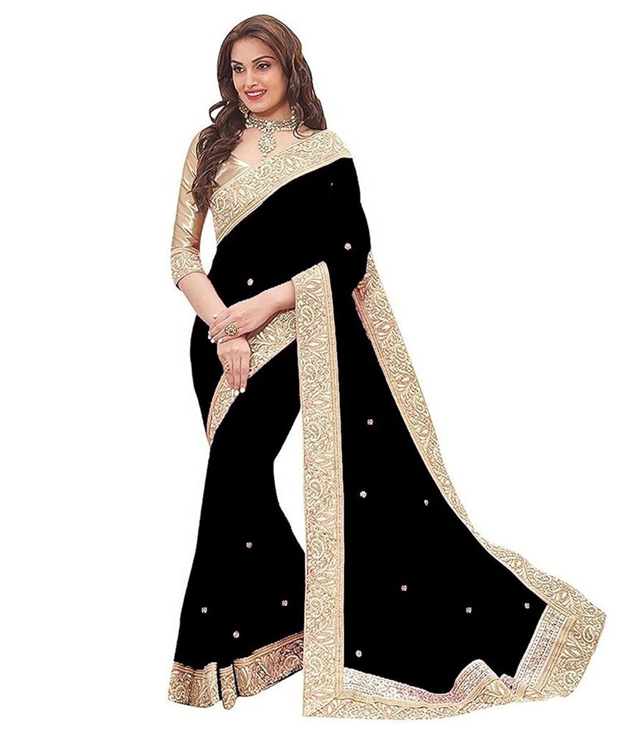 vk saree chiffon saree with blouse piece