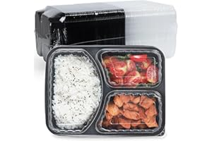 FRESHPAK Meal Prep Container, 40-Pack Leakproof To Go Boxes with Lids 38oz BPA Free Microwave and Freezer Safe Reusable Plastic Bento Boxes Ideal for Portion Control and Food Storage