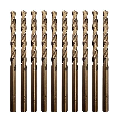 Sipery 10Pcs M35 Cobalt HSS Twist Drill Bits 5mm with Straight Shank, Drilling for Stainless Steel, Copper, Aluminum Alloy and Softer Materials