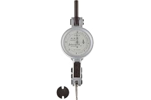 TESA Brown & Sharpe 74.111373 Interapid 312 Dial Test Indicator, White Dial, Horizontal Type, M1.7 x 4 Thread, 0-4-0 Reading, 1.2" Dial Dia, 0"-0.016" Range, 0.0001" Gradu, +/-0.000.157" Accu